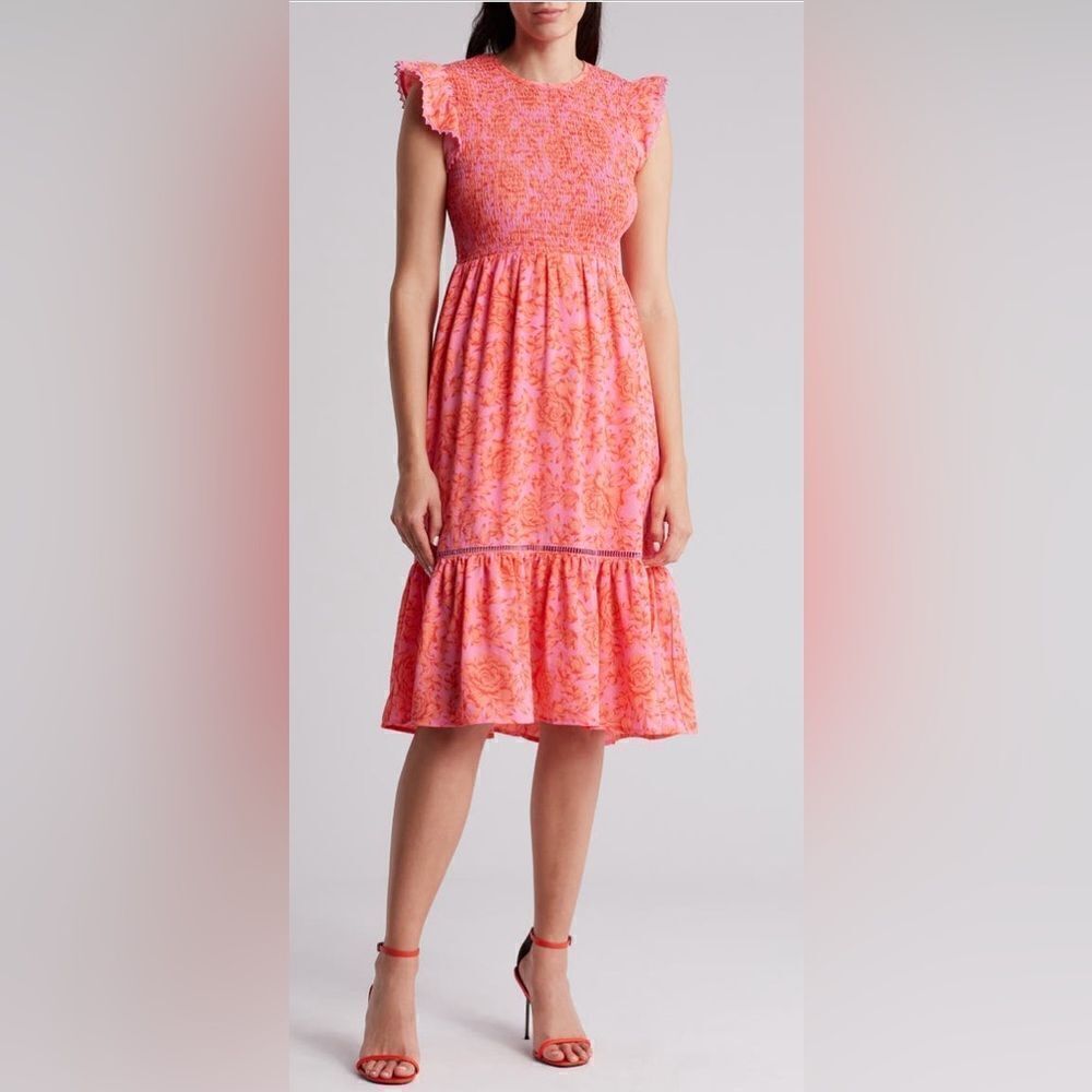 Melrose & Market Smocked Midi Summer Dress - Medium